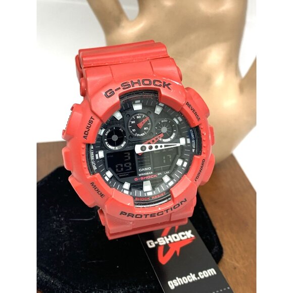Casio Men's Watch G-Shock GA100B-4A Black Dial Red Resin Digital Quartz 5081 - Picture 14 of 15